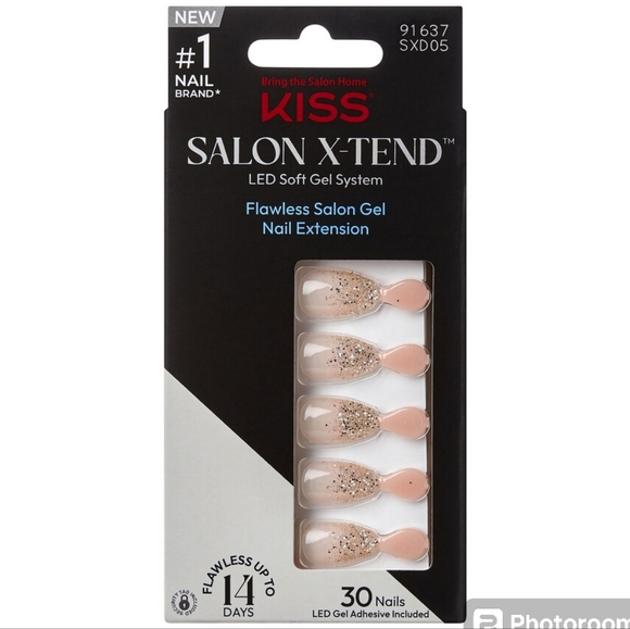 Kiss Salon X-Tend LED Gel Nails in Satellite and 2 LED Gel Adhesives Bundle - Picture 2 of 12